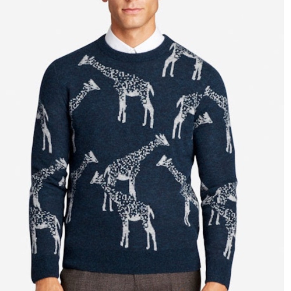 Bonobos Slim Brushed Wool Crew Neck Sweater Giraffe size Medium
